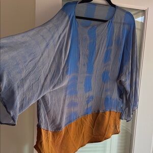 Blue and Orange Women's Top